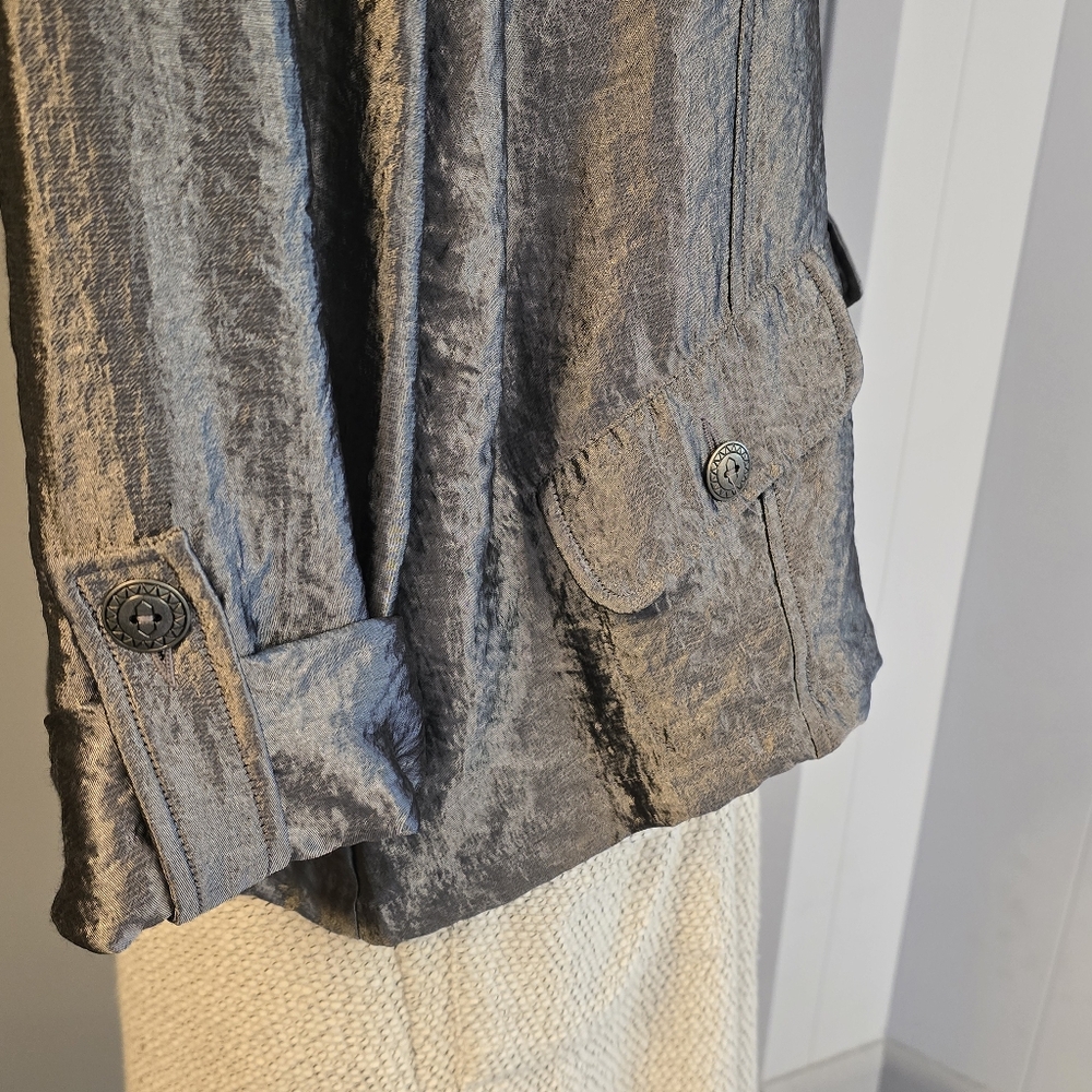 Ruby Rd Metallic Silver Jacket Size 16 - image 4
